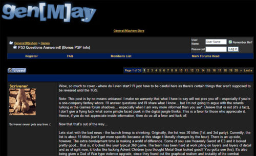 General Mayhem forum screenshot