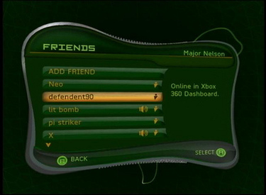 Original version of Xbox Live dashboard on Xbox